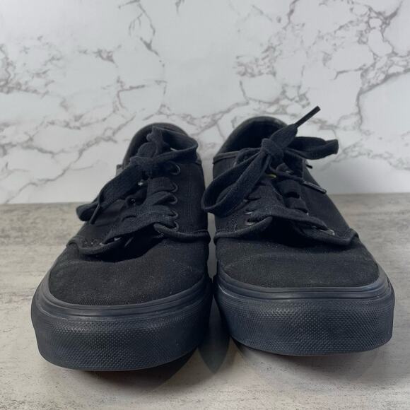 Vans Womens 9.5 Black Canvas Skateboarding Sneaker Athletic Shoes 721356 Lace-Up - Picture 2 of 6